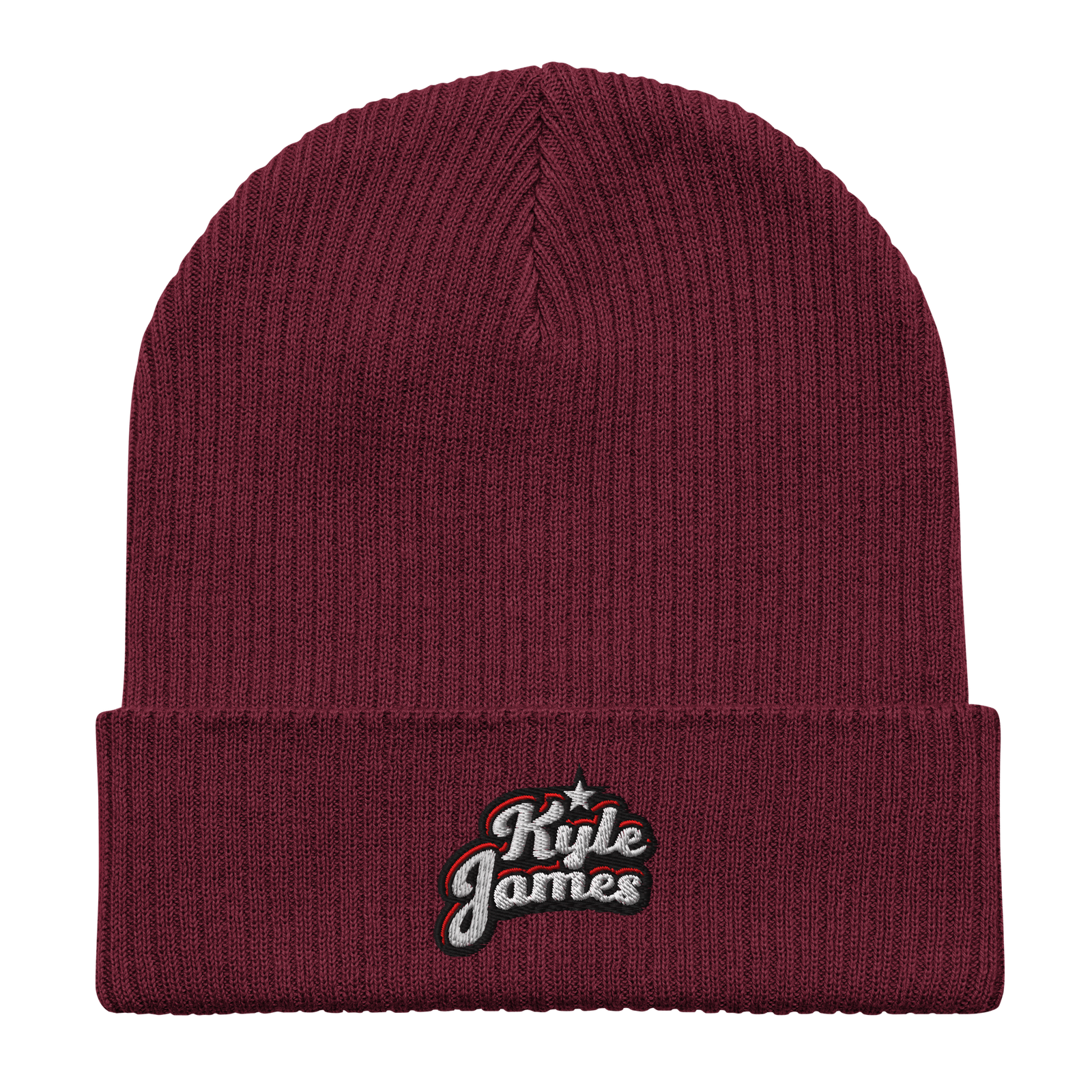 organic ribbed beanie burgundy front 6a5f532d6b713 Kyle James Organic Cotton Beanie Kyle James Organic Cotton Beanie - Image 2
