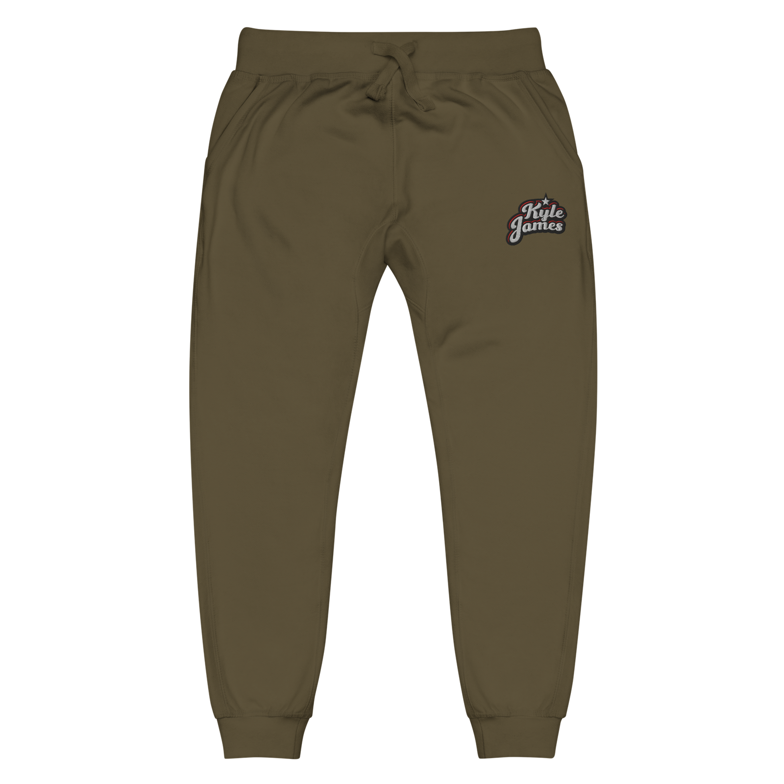 unisex fleece sweatpants military green front 6a56bf3785fc5 Kyle James Embroidered Sweatpants Kyle James Embroidered Sweatpants - Image 5