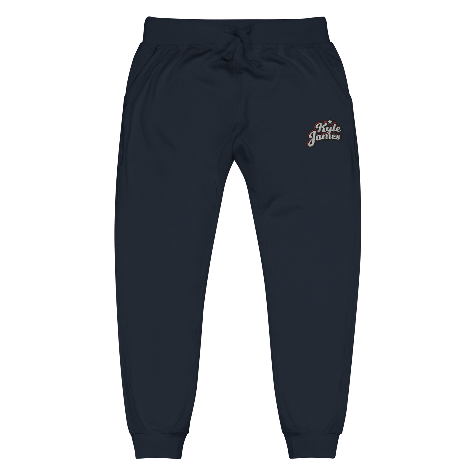 unisex fleece sweatpants navy blazer front 6a56be901dc0f Kyle James Embroidered Sweatpants Kyle James Embroidered Sweatpants - Image 2