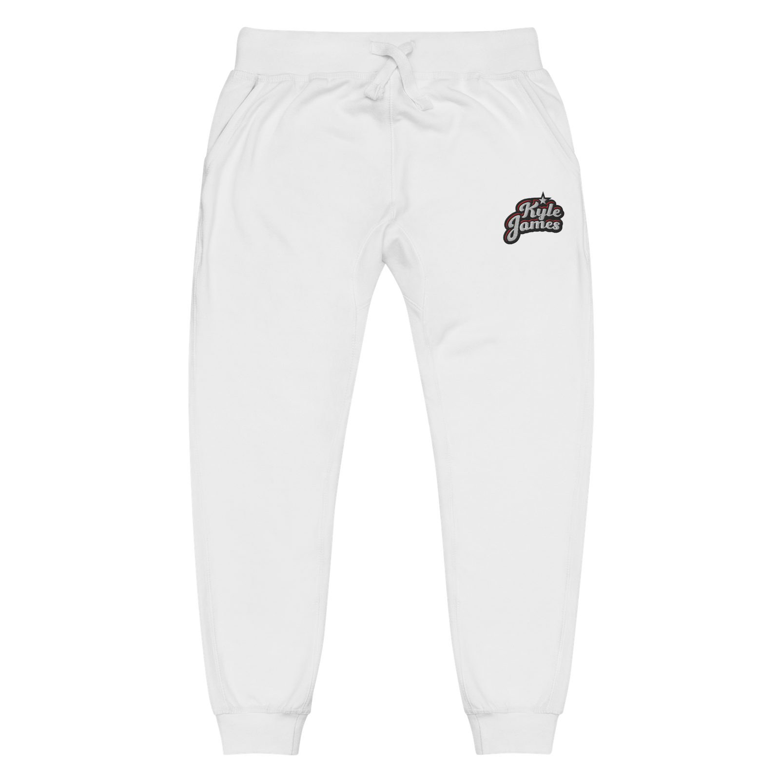 unisex fleece sweatpants white front 6a56bf37860e3 Kyle James Embroidered Sweatpants Kyle James Embroidered Sweatpants - Image 8