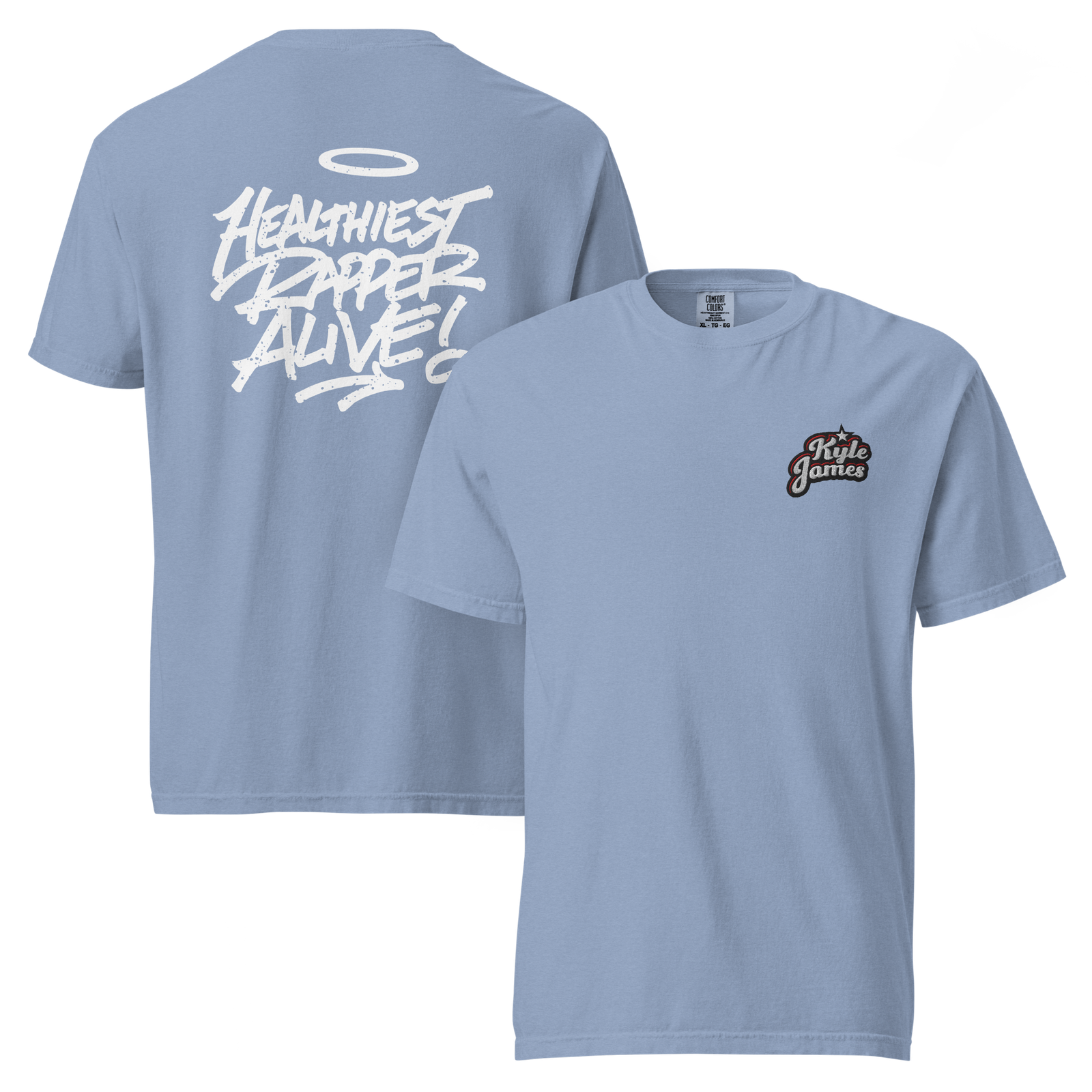 unisex garment dyed heavyweight t shirt washed denim front and back 6a560a03a0d50 Kyle James Dual-Logo Garment-Dyed Tee Kyle James Dual-Logo Garment-Dyed Tee - Image 8