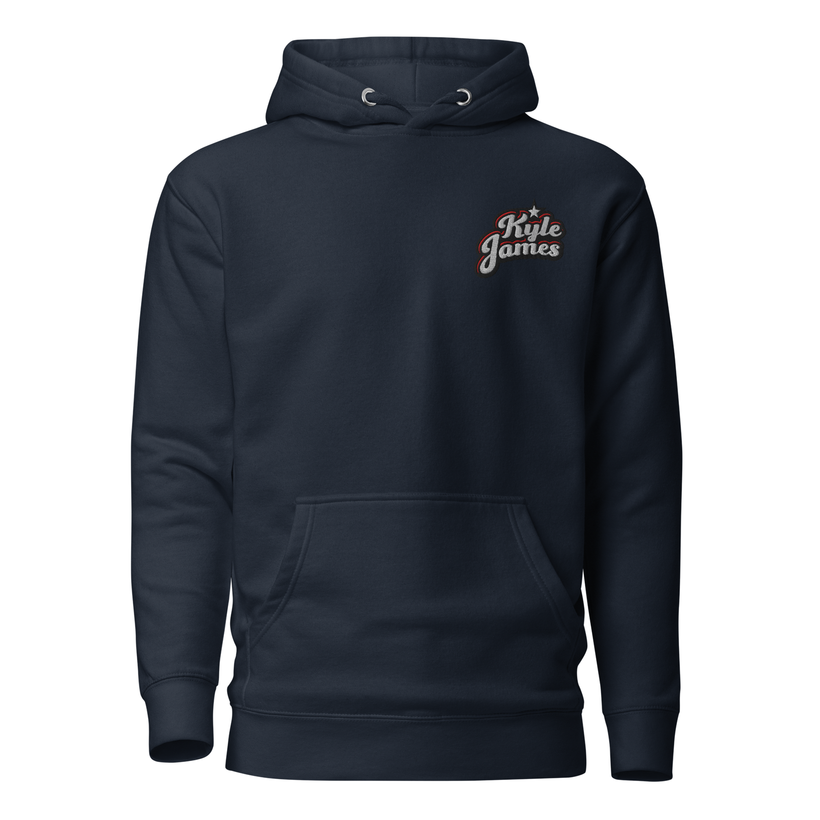 unisex premium pullover hoodie navy blazer front 6a55dfaf45900 Kyle James Dual-Logo Hoodie Kyle James Dual-Logo Hoodie - Image 10