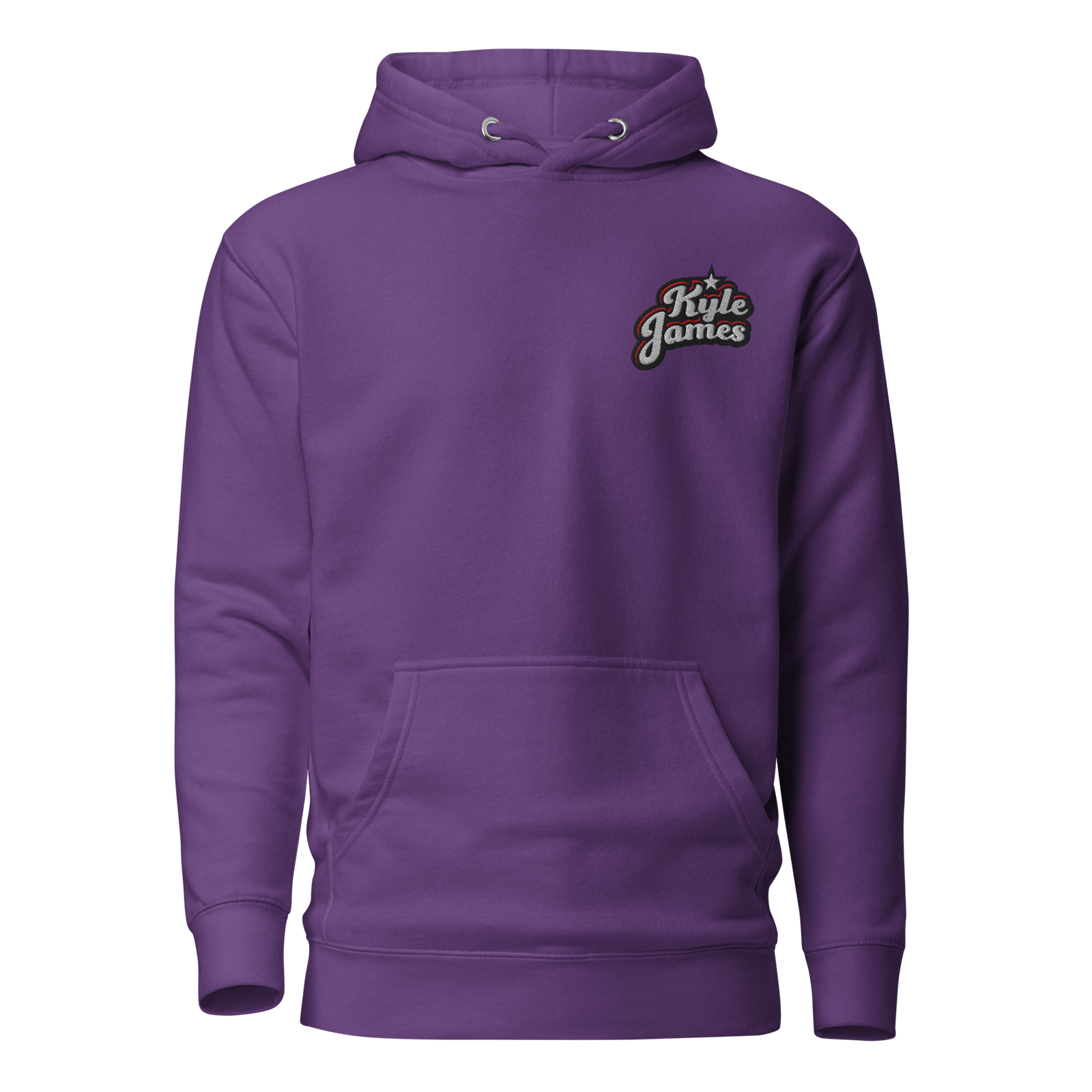 unisex premium pullover hoodie purple front 6a55e73f0ce80 Kyle James Dual-Logo Hoodie Kyle James Dual-Logo Hoodie - Image 12