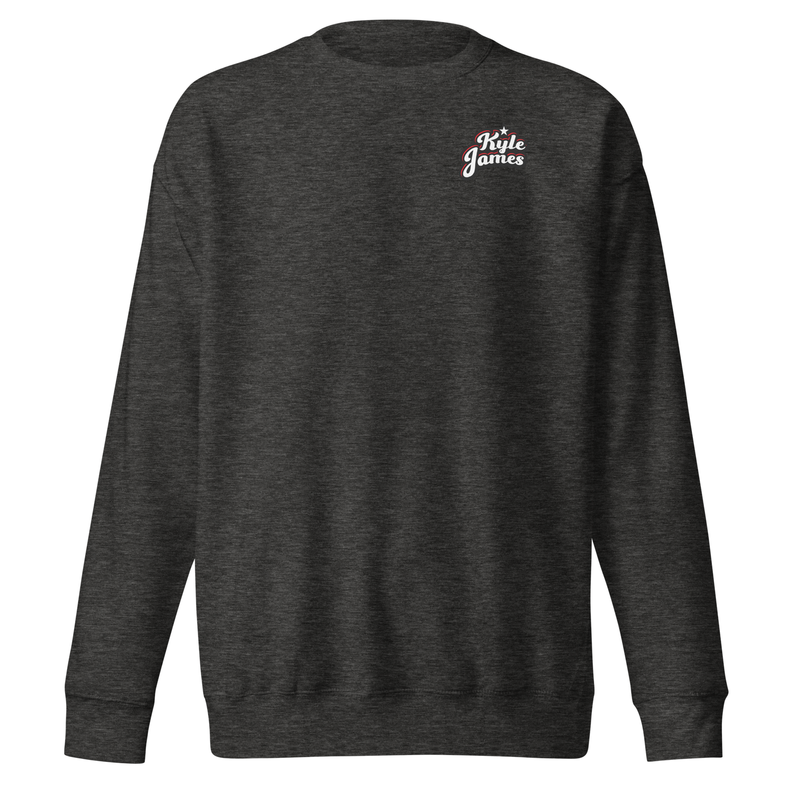 unisex premium sweatshirt charcoal heather front 6a82b3a3e29f6 Kyle James Logo Crewneck Kyle James Logo Crewneck - Image 5